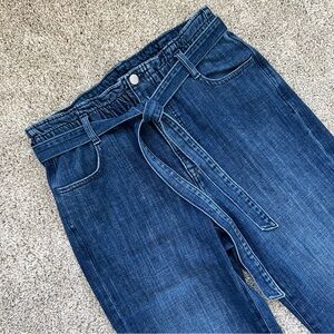 J. Crew High Rise Dark Blue Jeans with Tie Belt